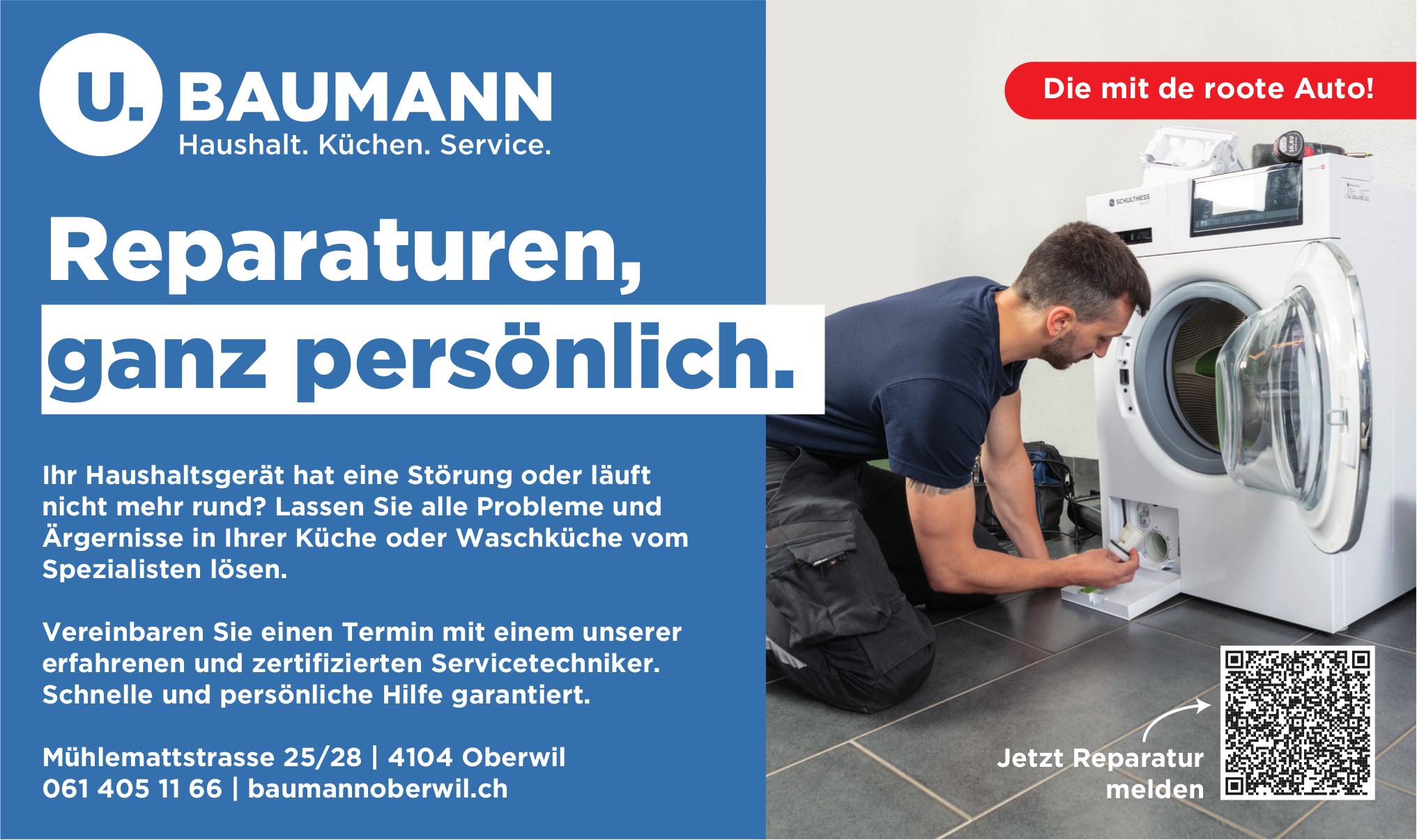 U. BAUMANN, Oberwil - Reparaturen, ganz persönlich.