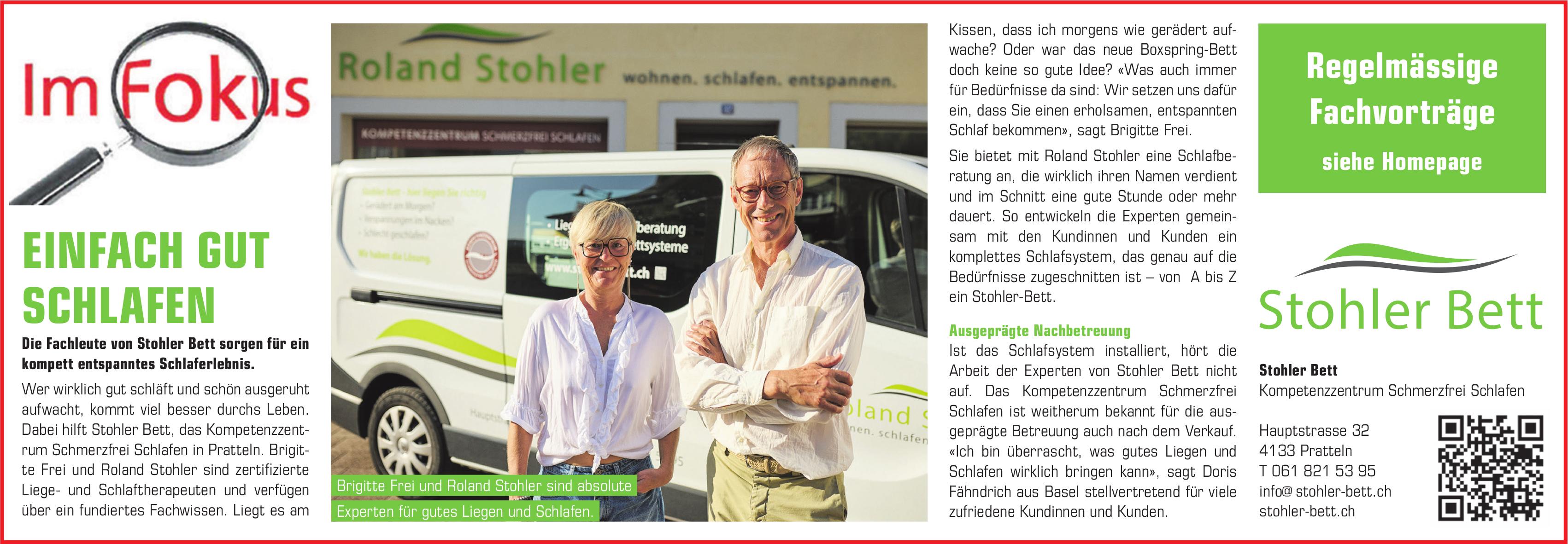 Stohler Bett, Pratteln - EINFACH GUT SCHLAFEN