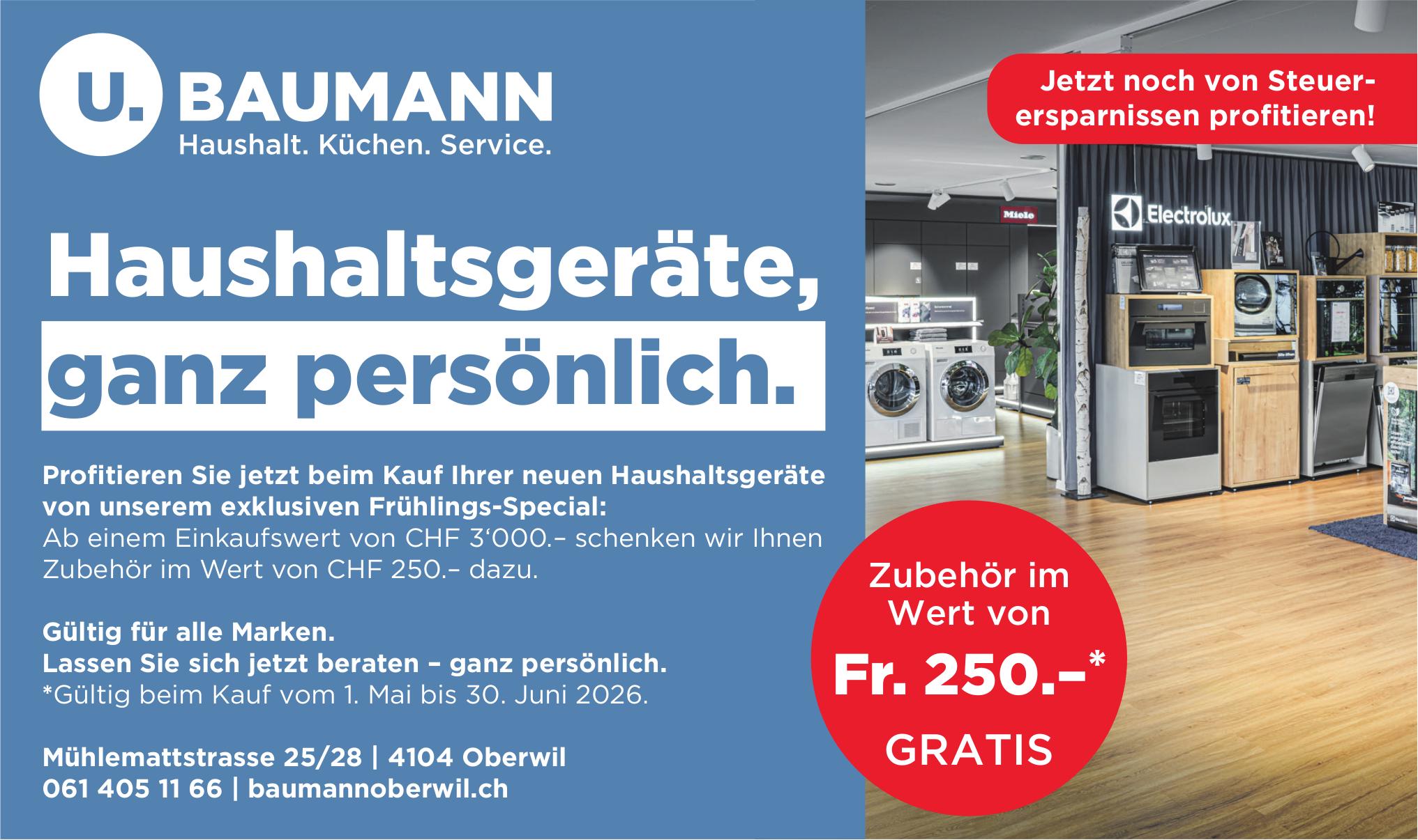 U. BAUMANN, Oberwil - Haushaltsgeräte, ganz persönlich.