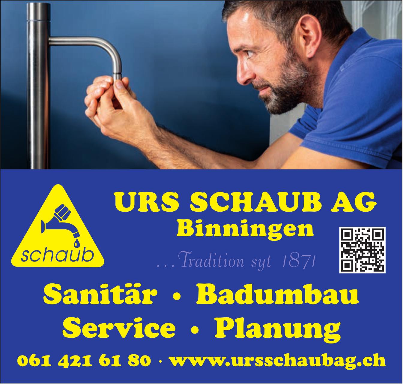 URS SCHAUB AG, Sanitär · Badumbau · Service · Planung