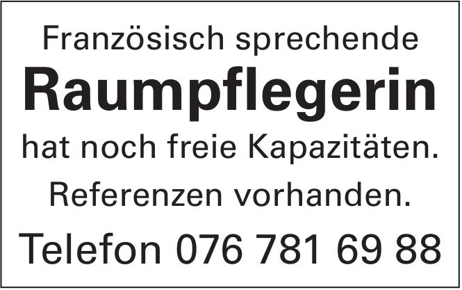 Raumpflegerin, französisch sprechend, hat noch freie Kapazitäten