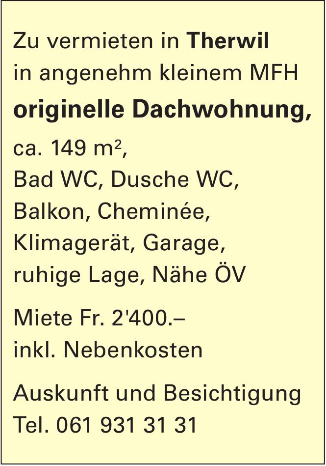 Originelle Dachwohnung, Therwil, zu vermieten