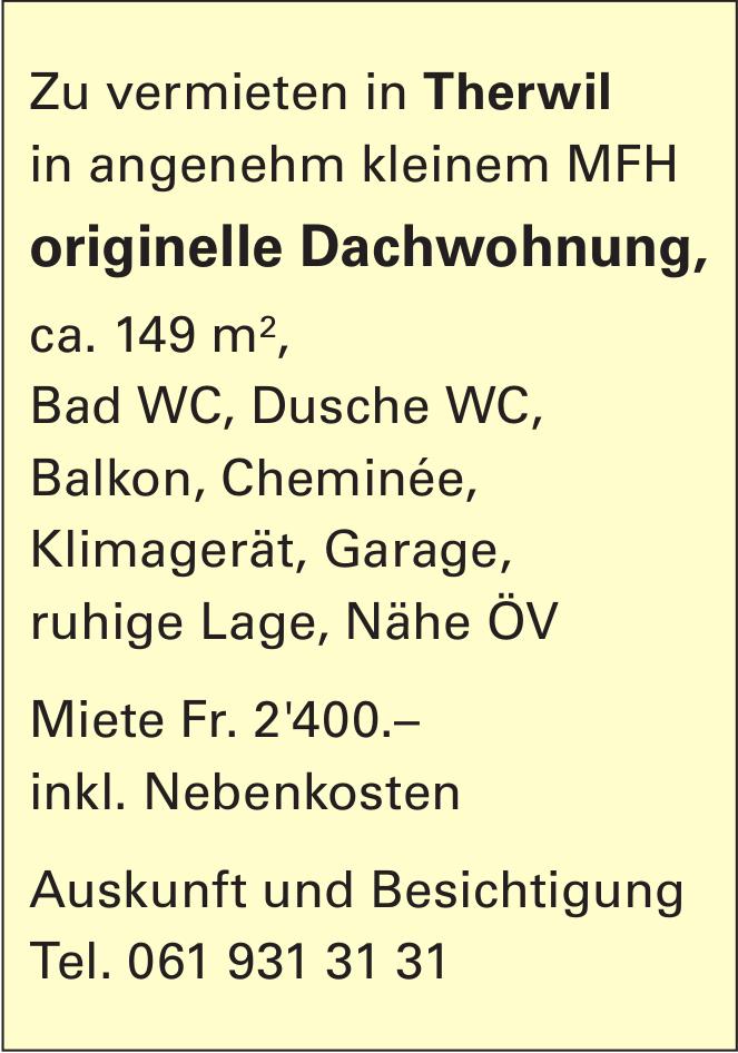 Originelle Dachwohnung, Therwil, zu vermieten