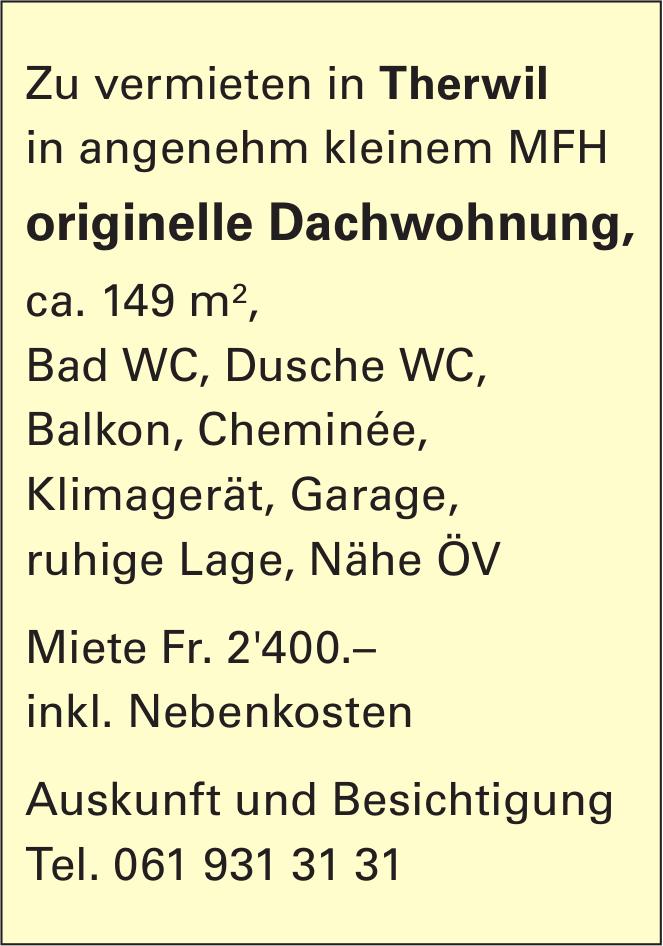 Originelle Dachwohnung, Therwil, zu vermieten