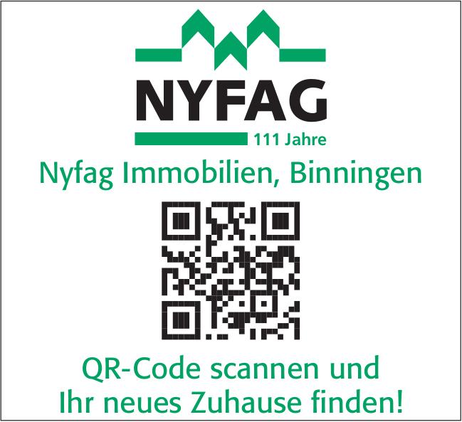 Nyfag Immobilien, Binningen - QR-Code scannen und Ihr neues Zuhause finden!