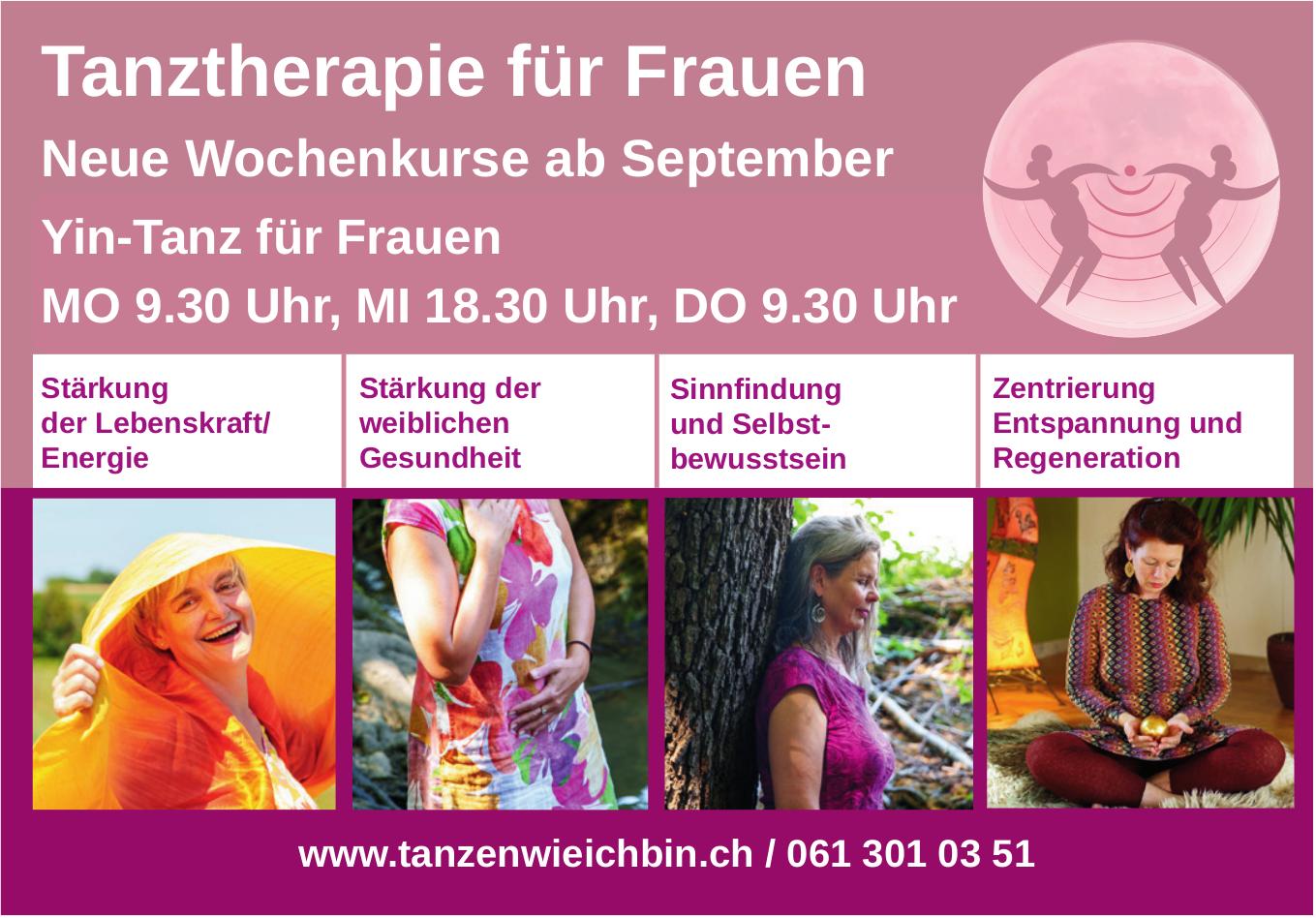 Tanztherapie für Frauen - Neue Wochenkurse ab September, Tanzen wie ich bin