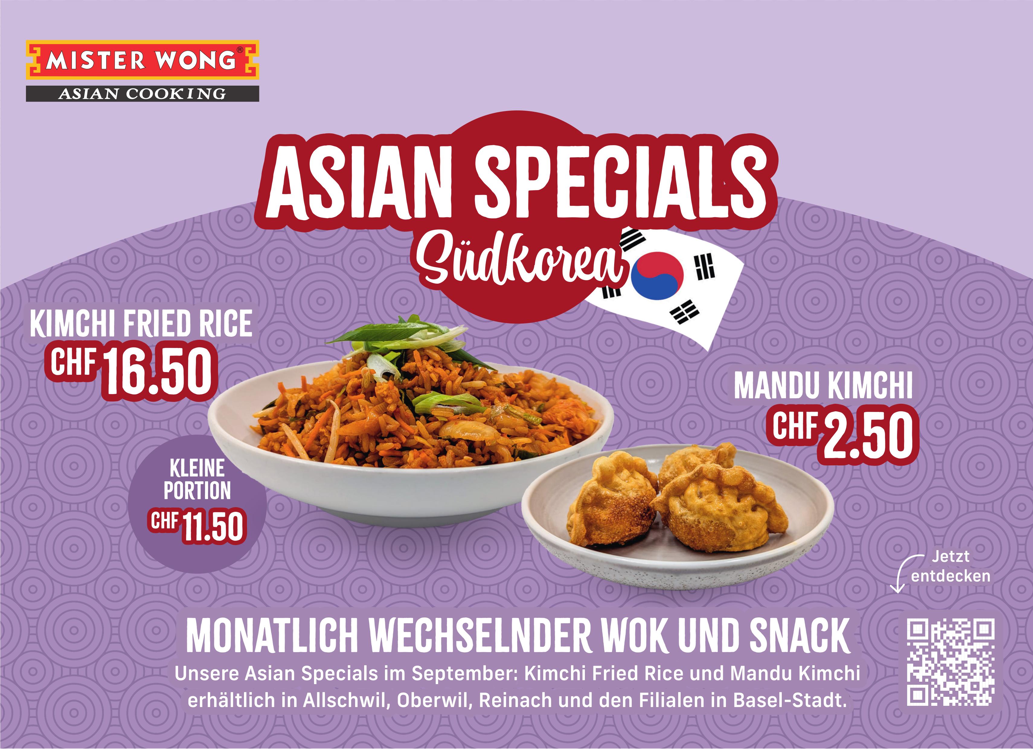 MISTER WONG, MONATLICH WECHSELNDER WOK UND SNACK