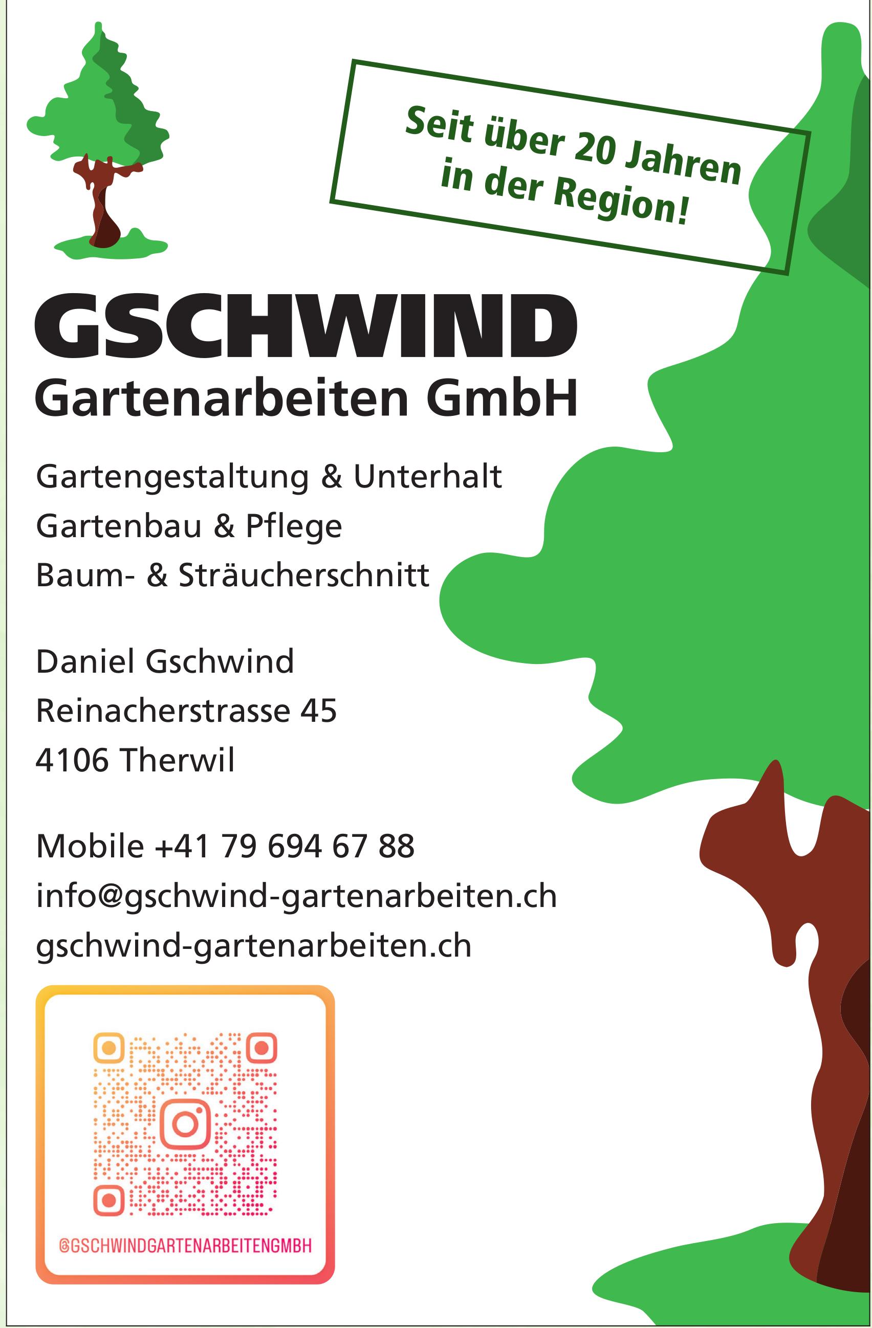 GSCHWIND Gartenarbeiten GmbH, Therwil - Seit über 20 Jahren in der Region!
