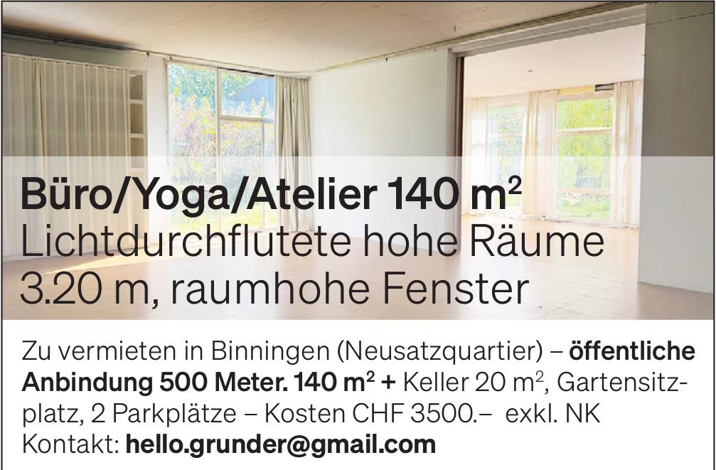 Büro/Yoga/Atelier 140 m², Binningen, zu vermieten