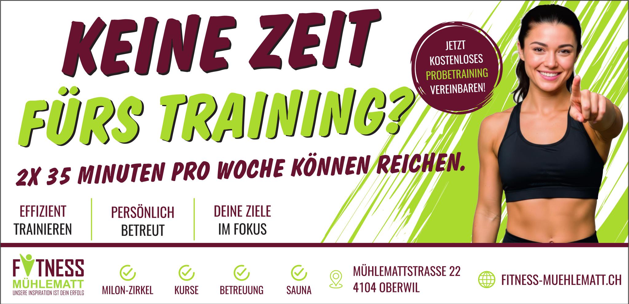 Fitness Mühlematt, Oberwil - 2x 35 Minuten pro Woche können reichen.