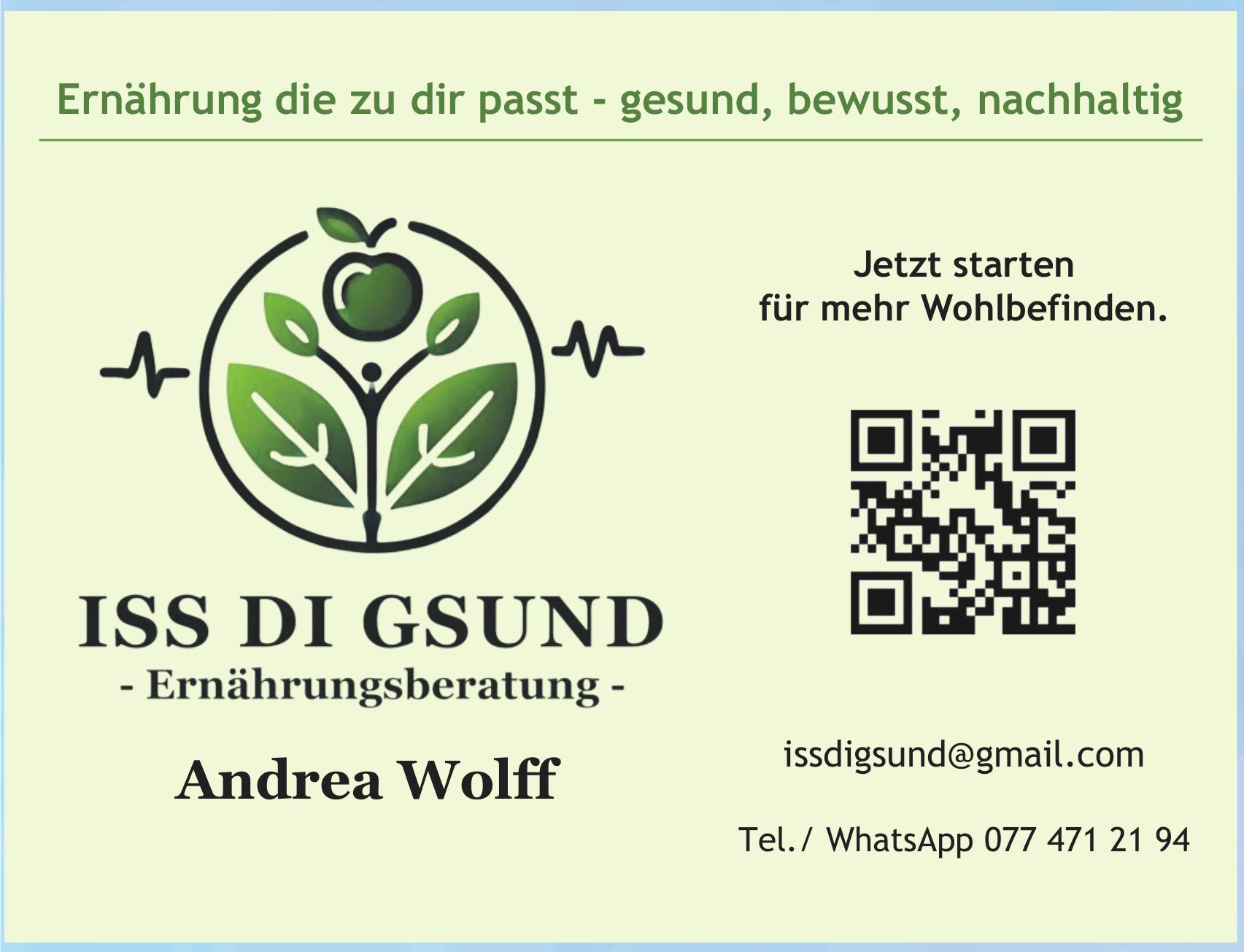 Andrea Wolff, ISS DI GSUND - Ernährungsberatung