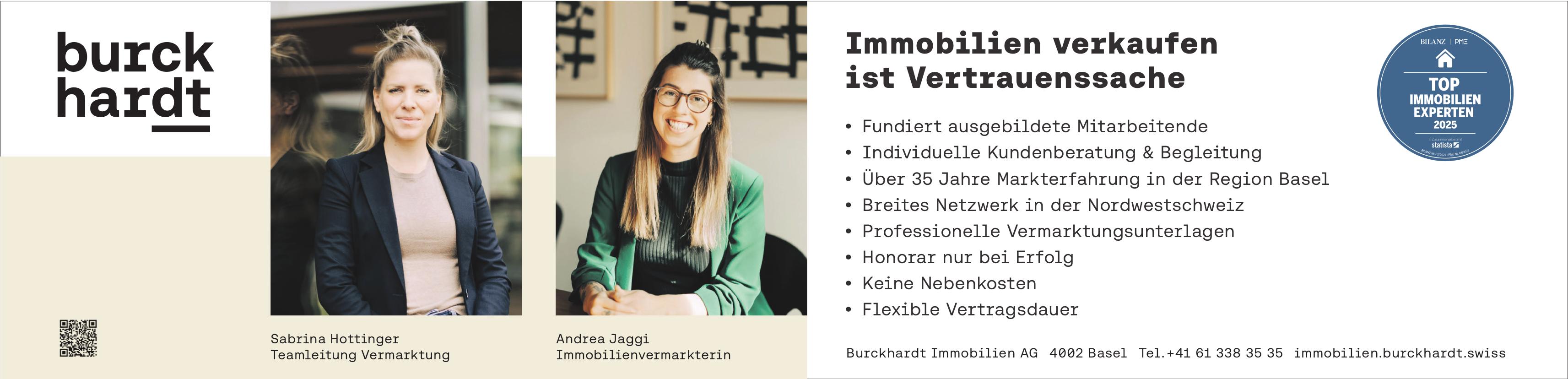 Burckhardt Immobilien AG, Basel - Immobilien verkaufen ist Vertrauenssache