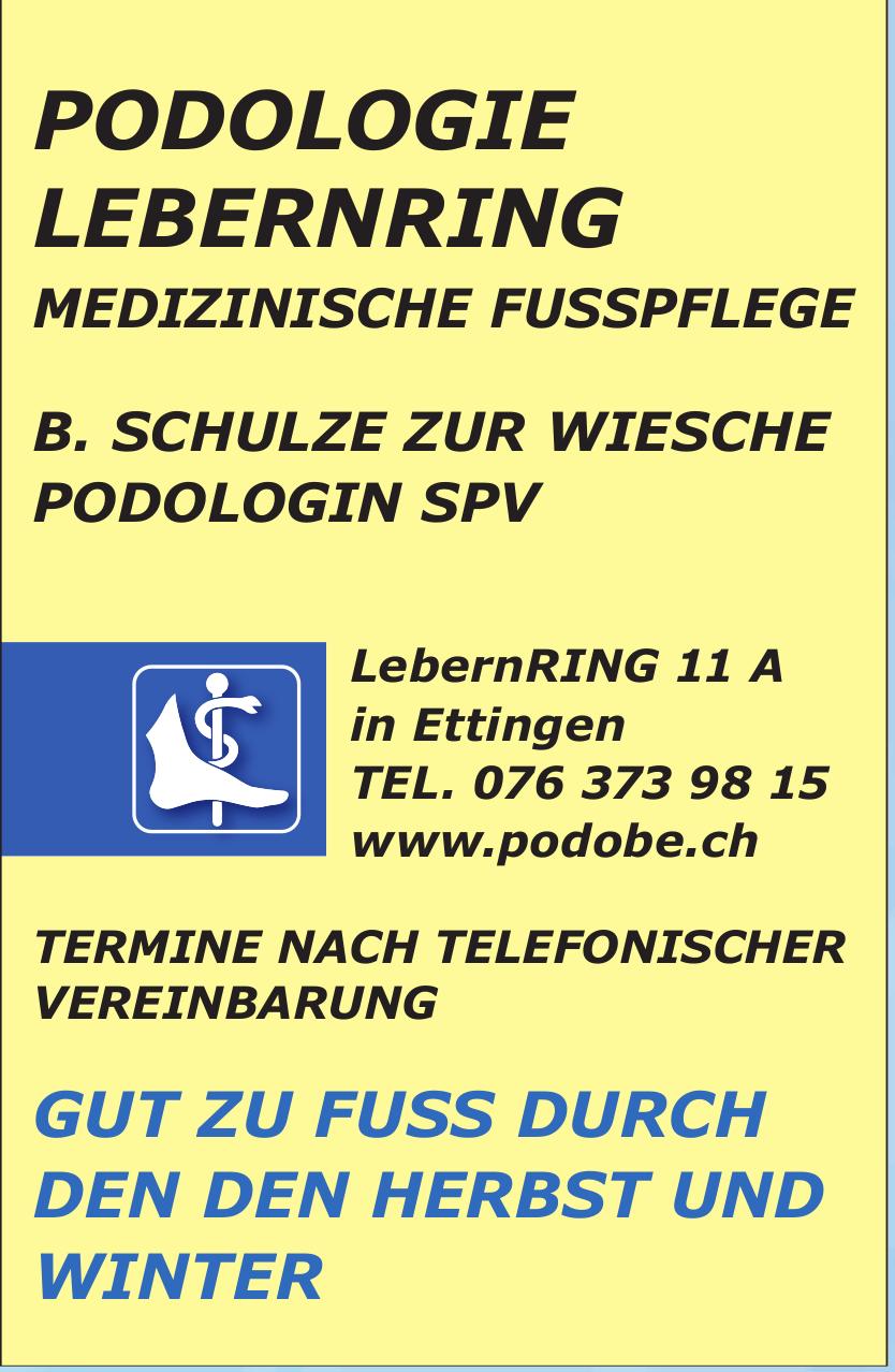 Gut durch den Herbst und den Winter - PODOLOGIE LEBERNRING, Ettingen