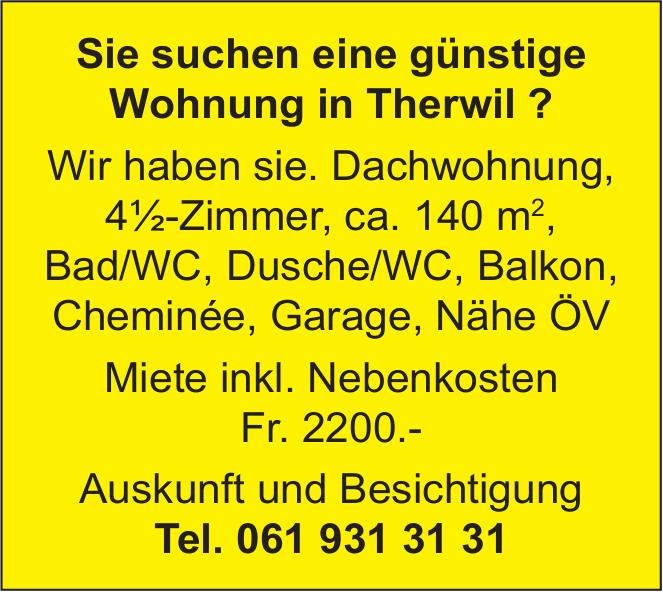Dachwohnung, 4½-Zimmer, Therwil, zu vermieten