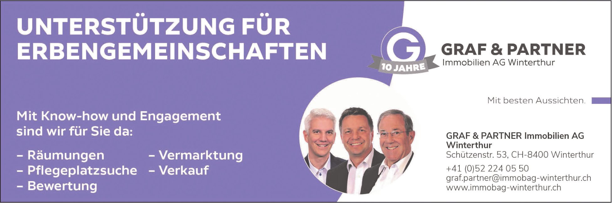 Graf & Partner Immobilien AG, Winterthur - Unterstützung für Erbengemeinschaften