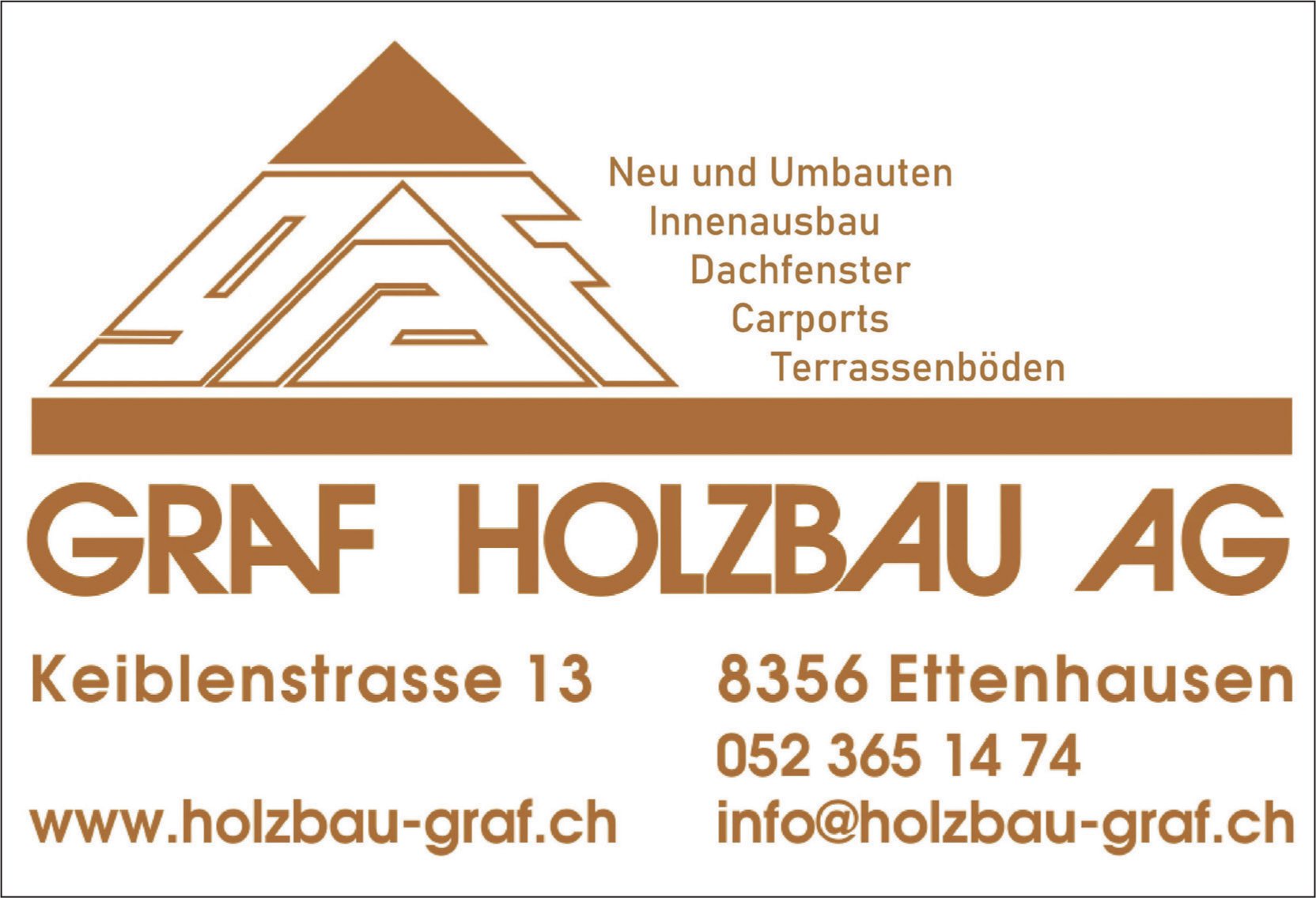 Graf Holzbau AG, Ettenhausen - Neu und Umbauten, Innenausbau, Dachfenster,  Carports, Terrassenboden