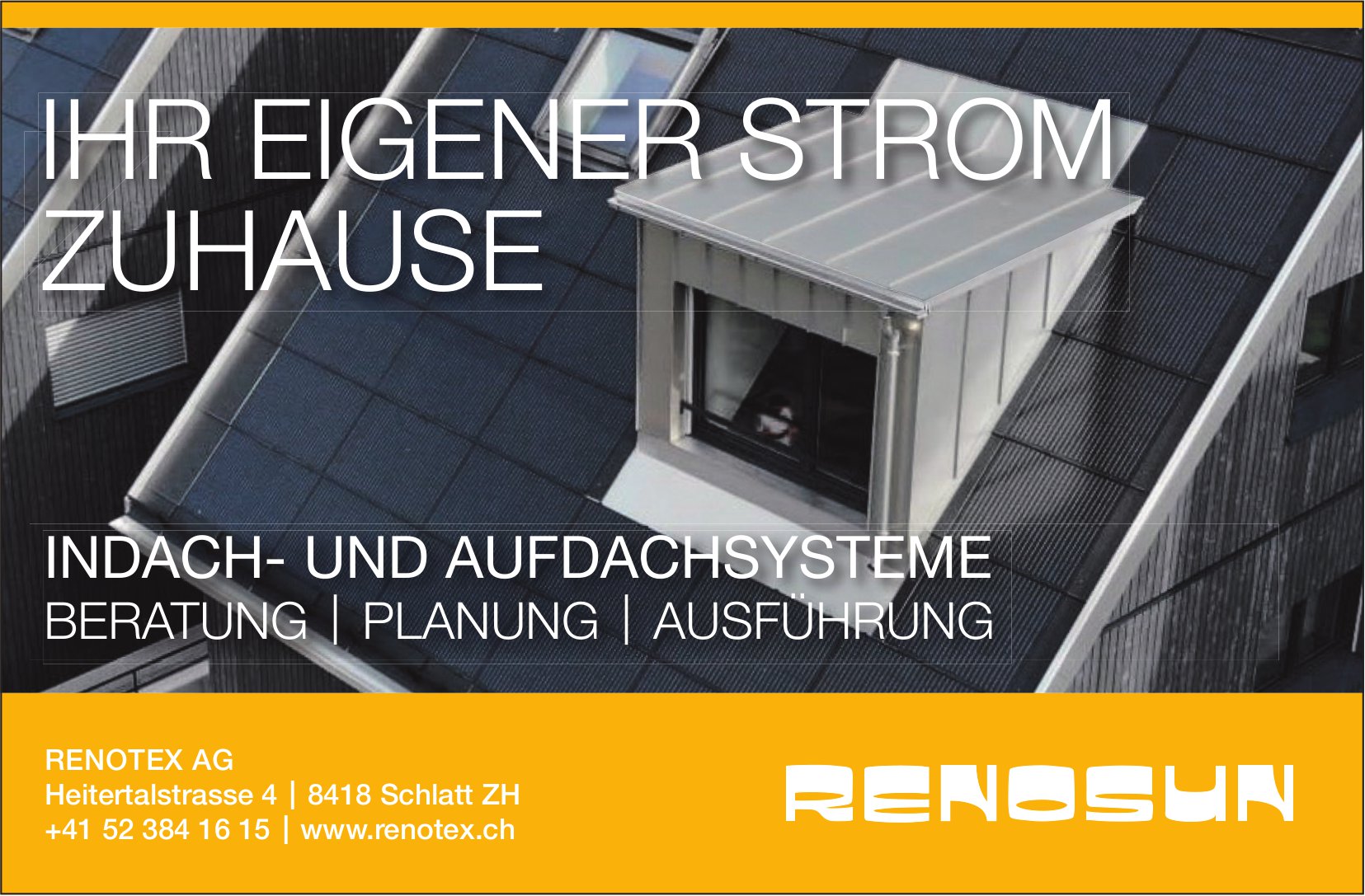 Renotex AG, Schlatt - Ihr eigener Strom zuhause