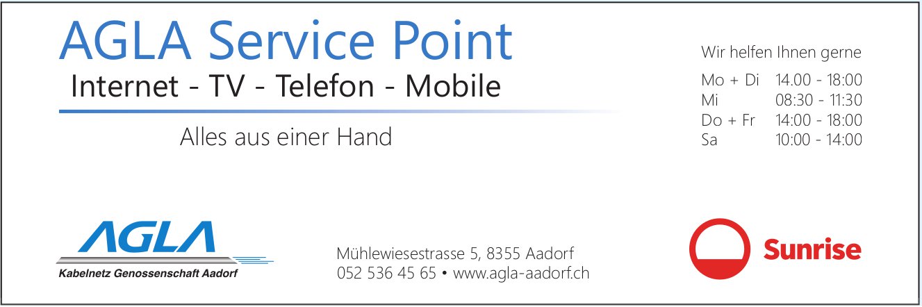AGLA Service Point, Aadorf - Internet, TV, Telefon, Mobile