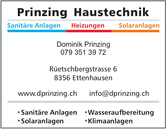 Prinzing Haustechnik, Ettenhausen - Sanitäre Anlagen, Heizungen, Solaranlagen