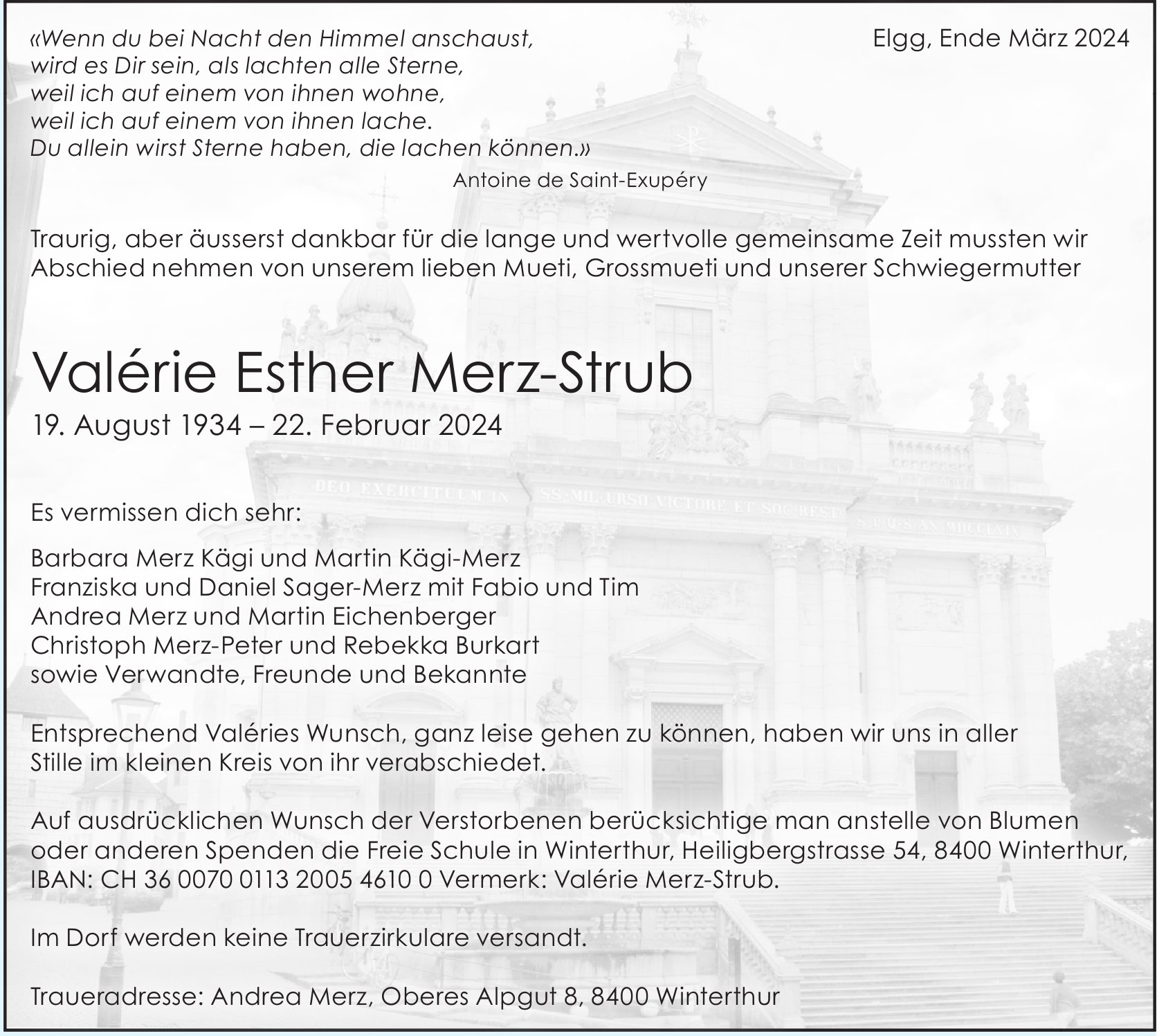 Merz-Strub Valérie Esther, Februar 2024 / TA