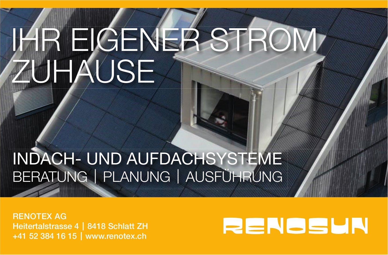 Renotex AG, Schlatt - Ihr eigener Strom zuhause