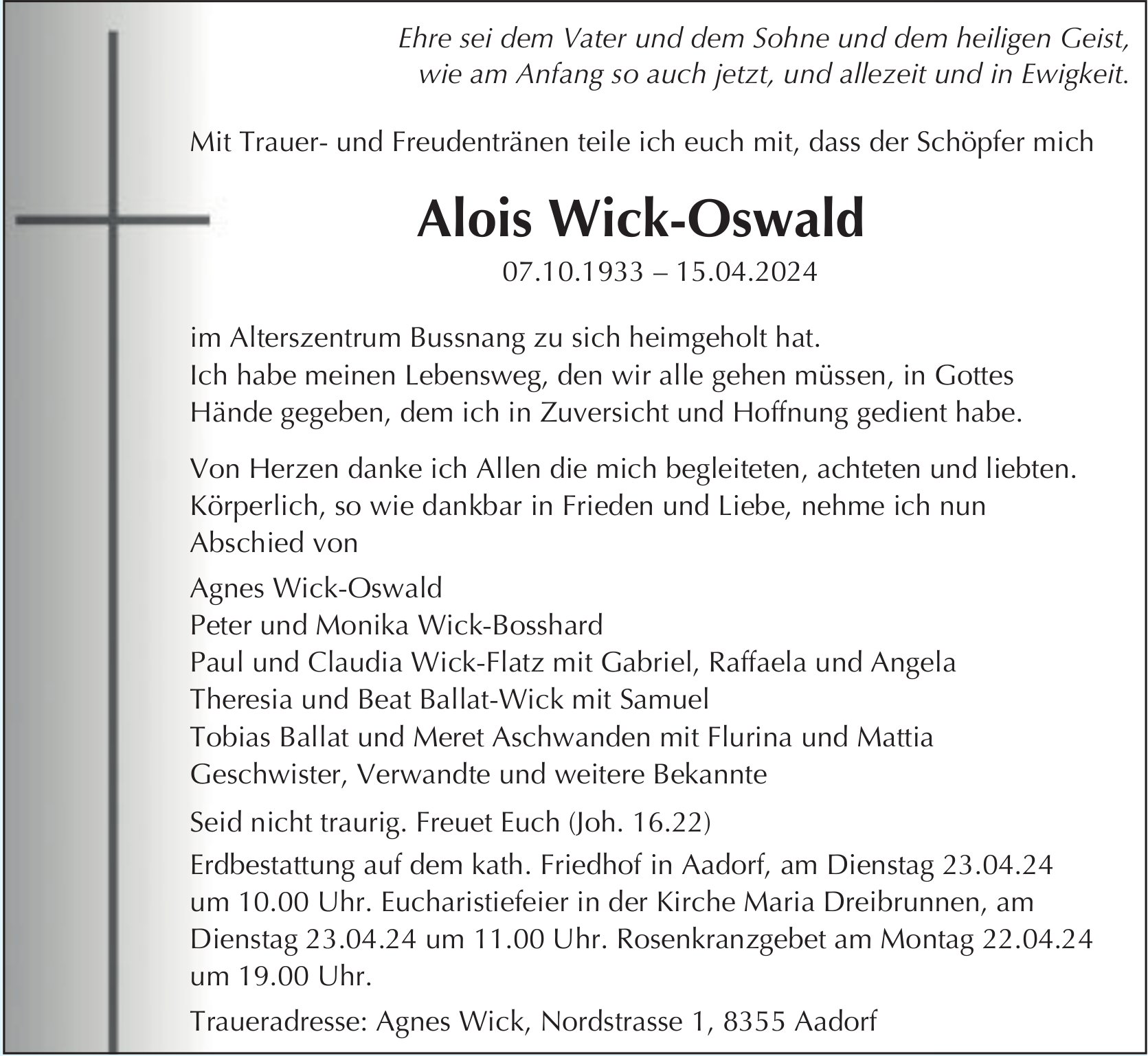Wick-Oswald Alois, April 2024 / TA