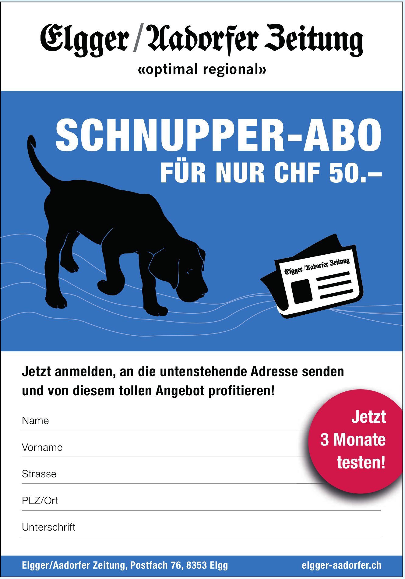 Elgger / Aadorfer Zeitung - Schnupper-Abo für nur CHF 50.–