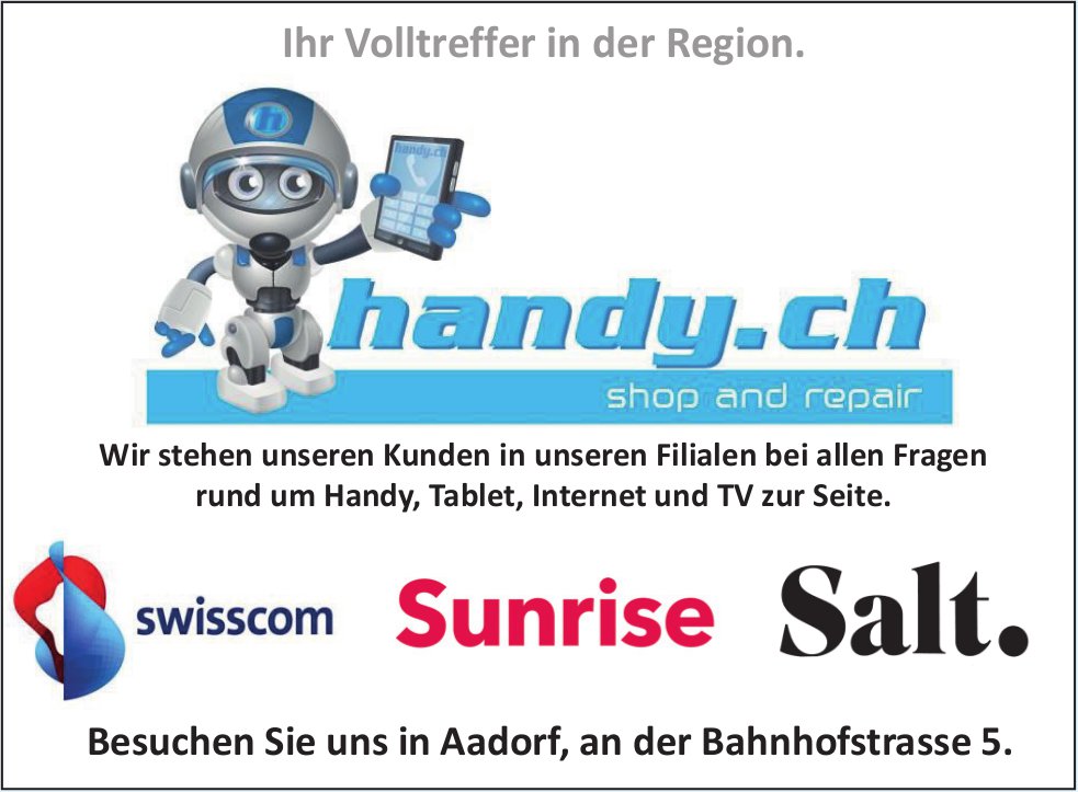 Handy.ch, Aadorf - Ihr Volltreffer in der Region.
