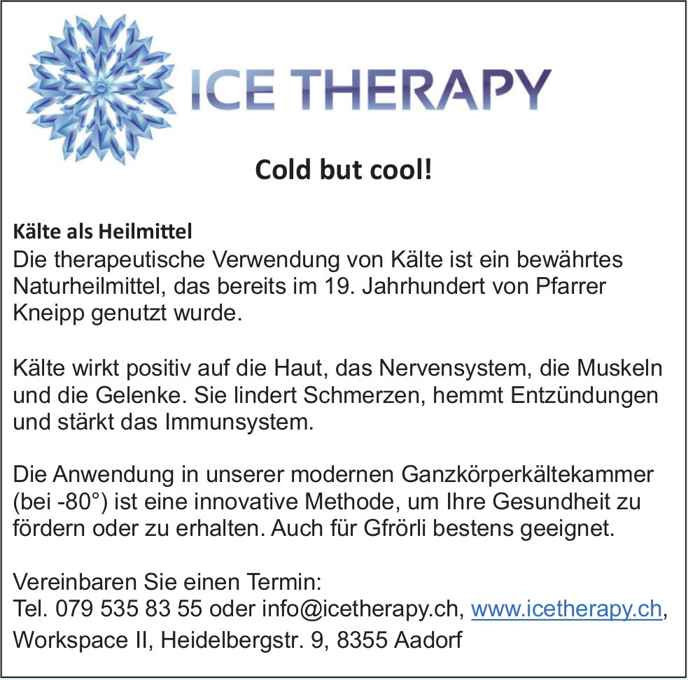 Ice Therapy, Aadorf - Cold but cool!