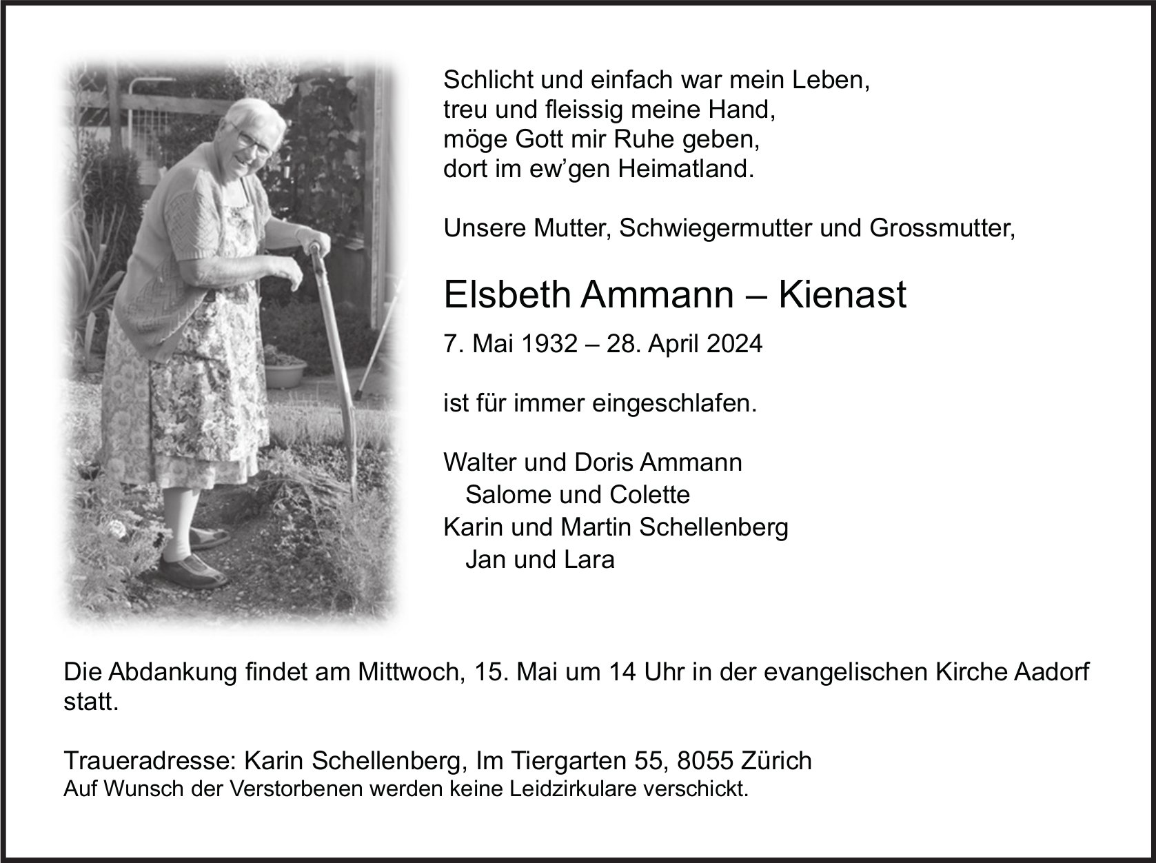 Ammann–Kienast Elsbeth, April 2024 / TA