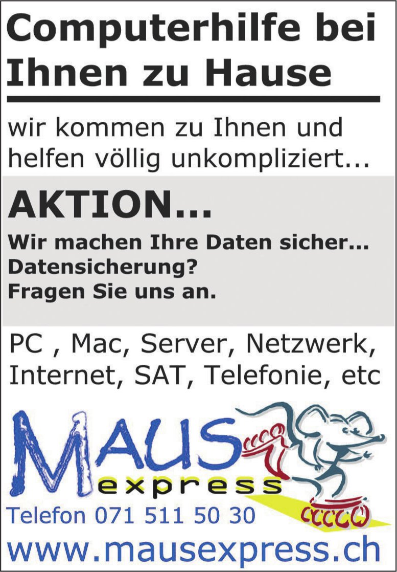 Mausexpress - Aktion... Wir machen Ihre Daten sicher...