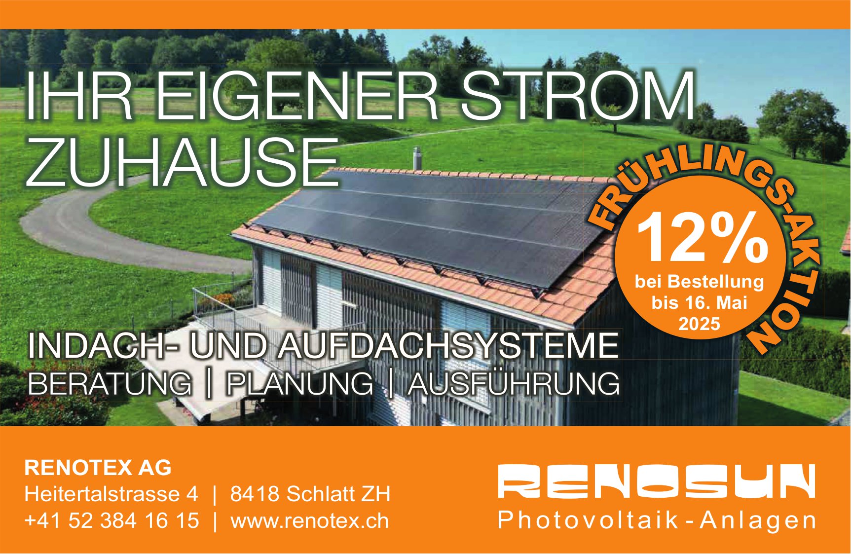 Renotex AG, Schlatt ZH - Ihr eigener Strom zuhause