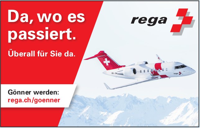 Rega, Da, wo es passiert. Überall für Sie da.