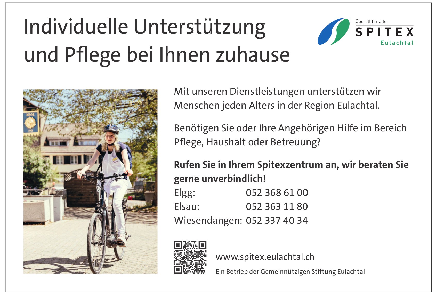 Spitex Eulachtal, Elgg, Elsau & Wiesendangen - Individuelle Unterstützung und Pflege bei Ihnen zuhause
