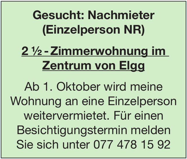 2.5 - Zimmerwohnung, Elgg, zu vermieten