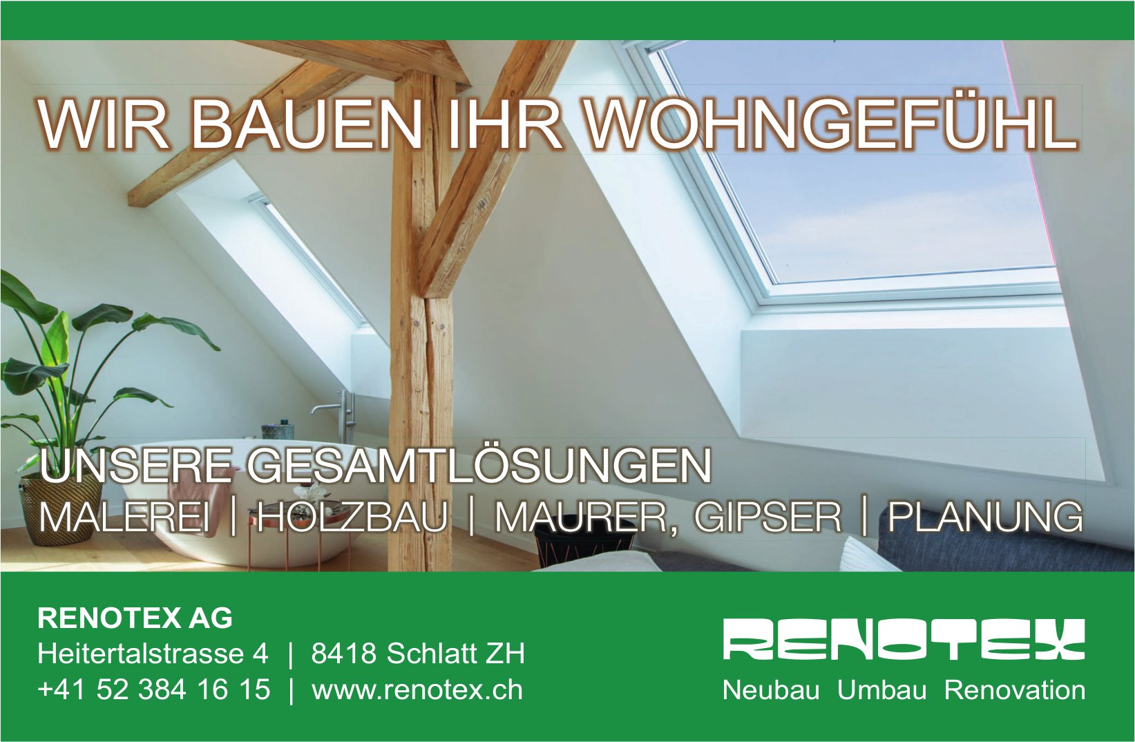 Renotex AG, Schlatt - Wir bauen Ihr Wohngefühl