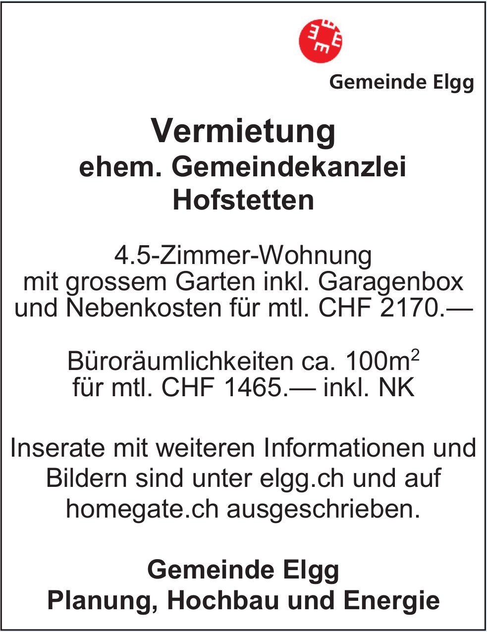 4.5-Zimmer-Wohnung mit grossem Garten, zu vermieten