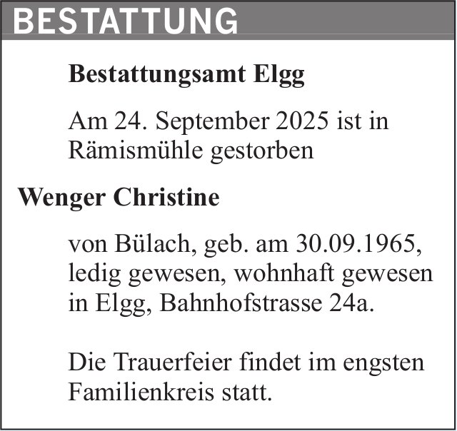 Wenger Christine, September 2025 / TA
