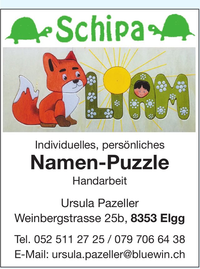 Individuelles, persönliches Namen-Puzzle, Handarbeit