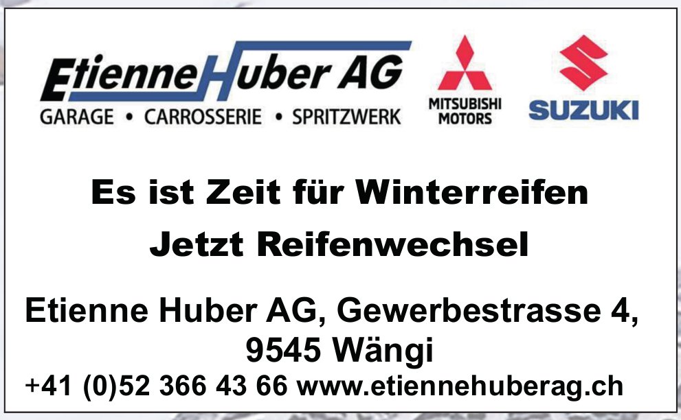Etienne Huber AG, Wängi - Es ist Zeit für Winterreifen. Jetzt Reifenwechsel