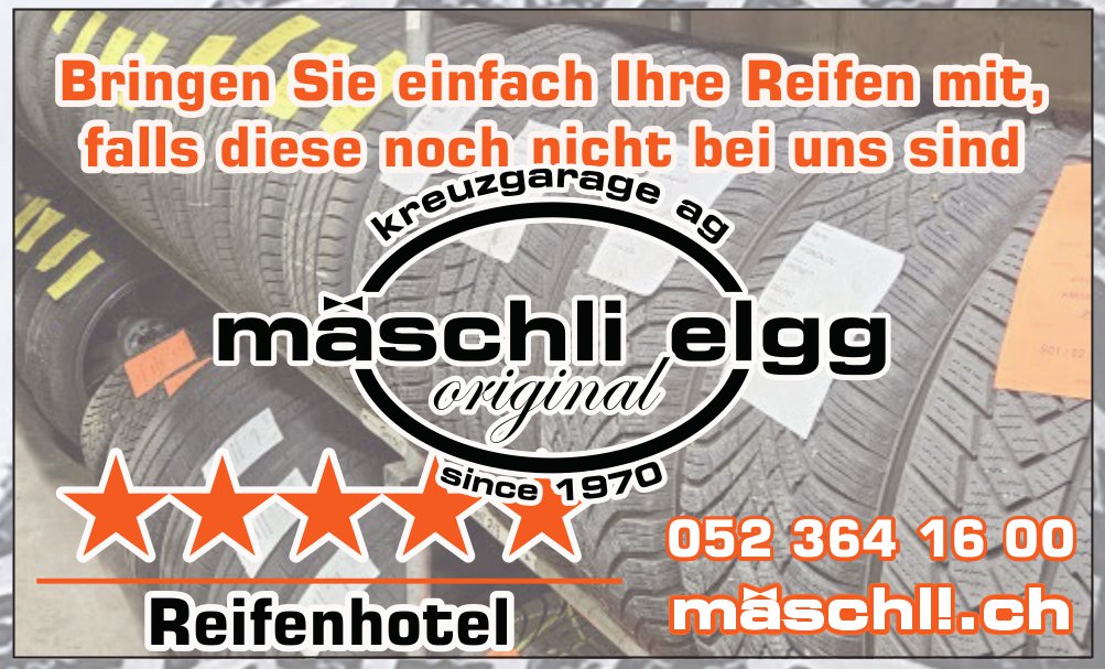 Kreuzgarage Mäschli AG, Elgg - Bringen Sie einfach Ihre Reifen mit, falls diese noch nicht bei uns sind