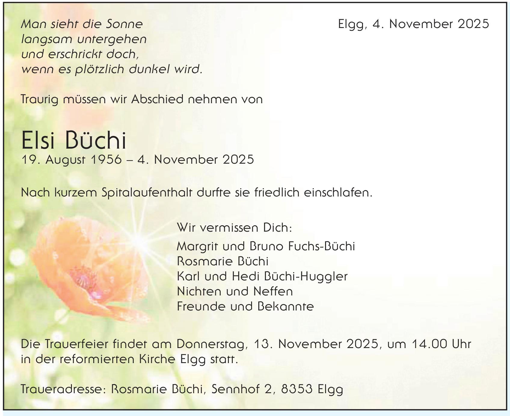 Büchi Elsi, November 2025 / TA