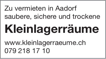 Kleinlagerräume, Aadorf, zu vermieten