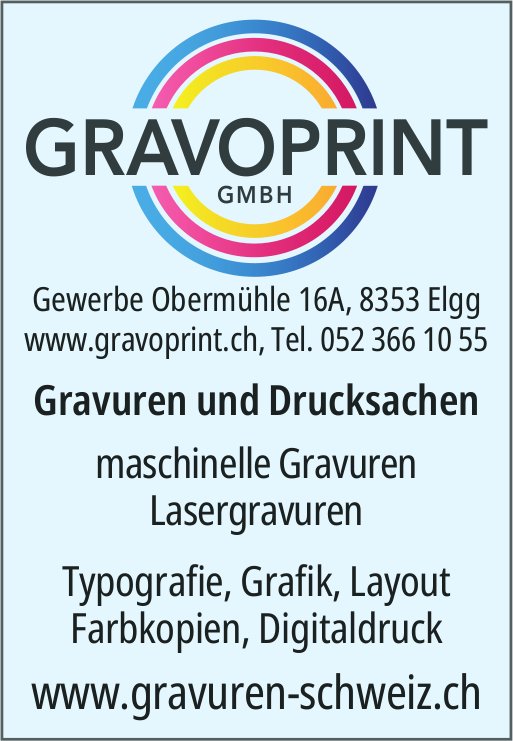 GRAVOPRINT GMBH, Elgg - Gravuren und Drucksachen
