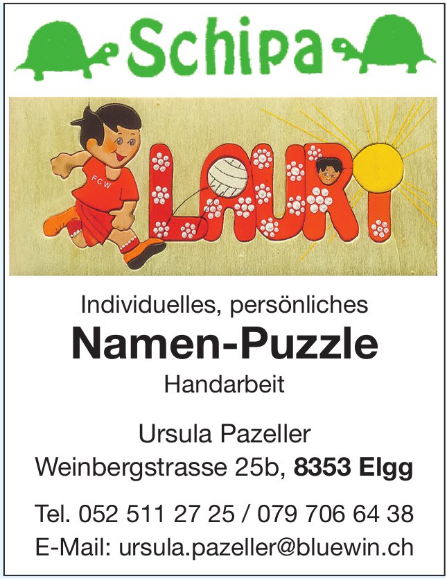 Individuelles, persönliches Namen-Puzzle, Handarbeit