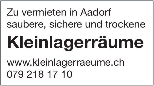 Kleinlagerräume, Aadorf, zu vermieten