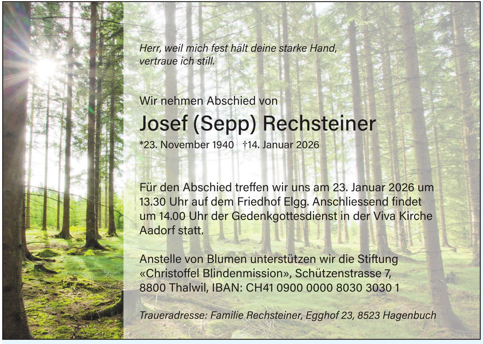 Rechsteiner Josef (Sepp), Januar 2026 / TA