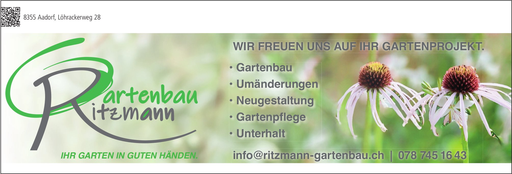 Gartenbau Ritzmann, Aadorf - Wir Freuen uns auf Ihr Gartenprojekt.