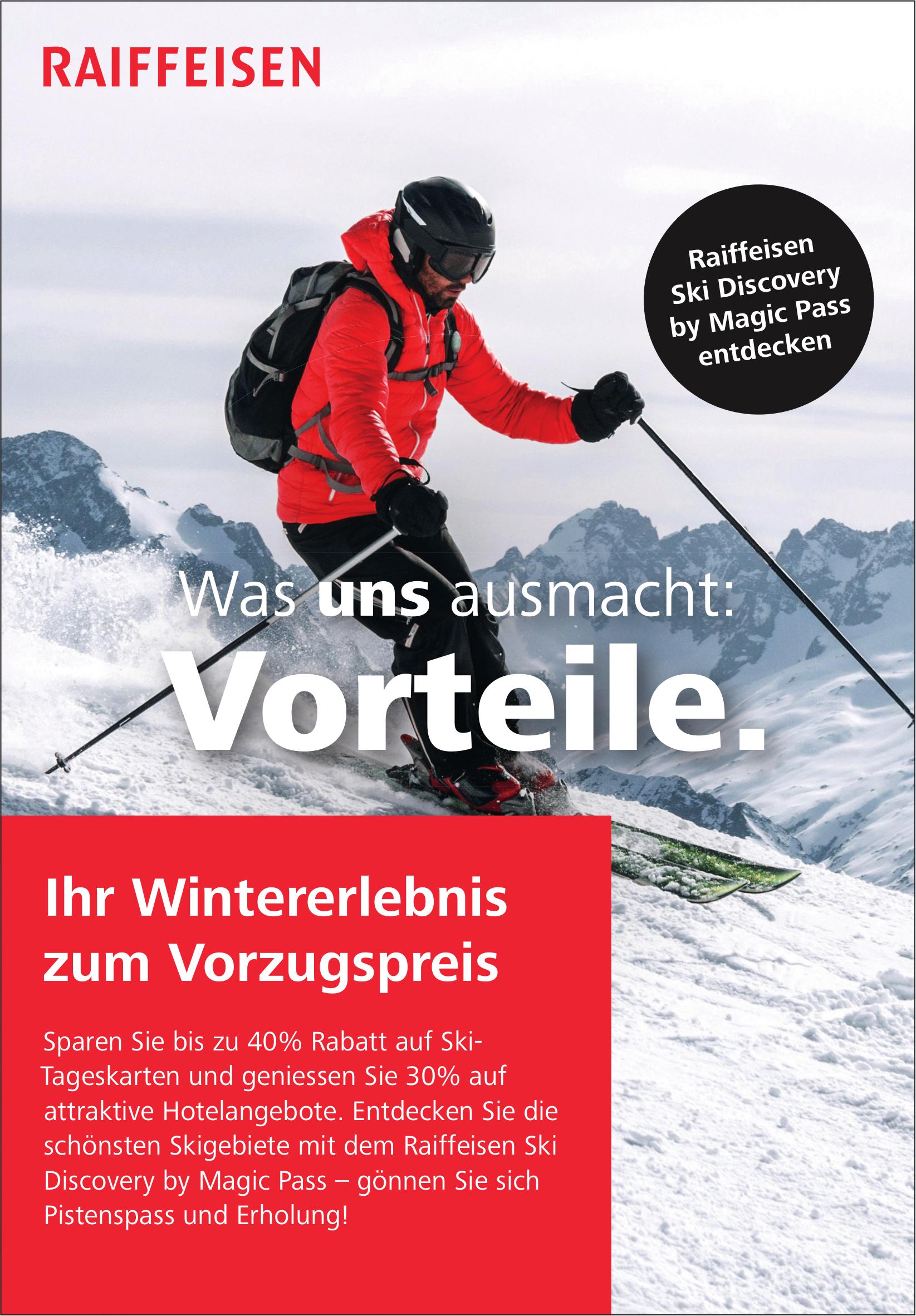 Raiffeisen, Ihr Wintererlebnis zum Vorzugspreis