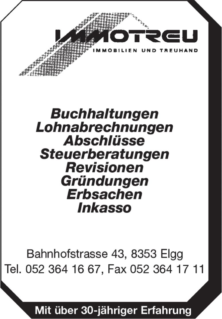 Immotreu Immobilien und Treuhand, Elgg - Buchhaltungen, Lohnabrechnungen, Abschlüsse,  Steuerberatungen...